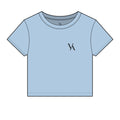 Vaelo Logo Women's Micro Rib Baby Tee — Cropped Branded Graphic T‑Shirt