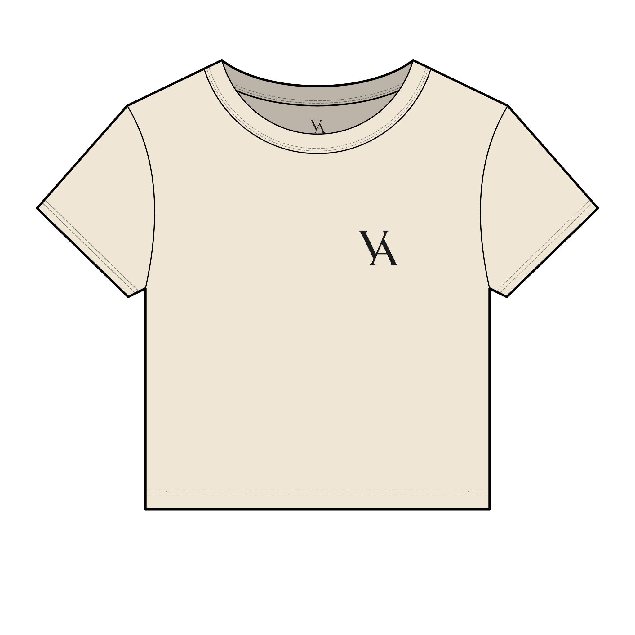Vaelo Logo Women's Micro Rib Baby Tee — Cropped Branded Graphic T‑Shirt