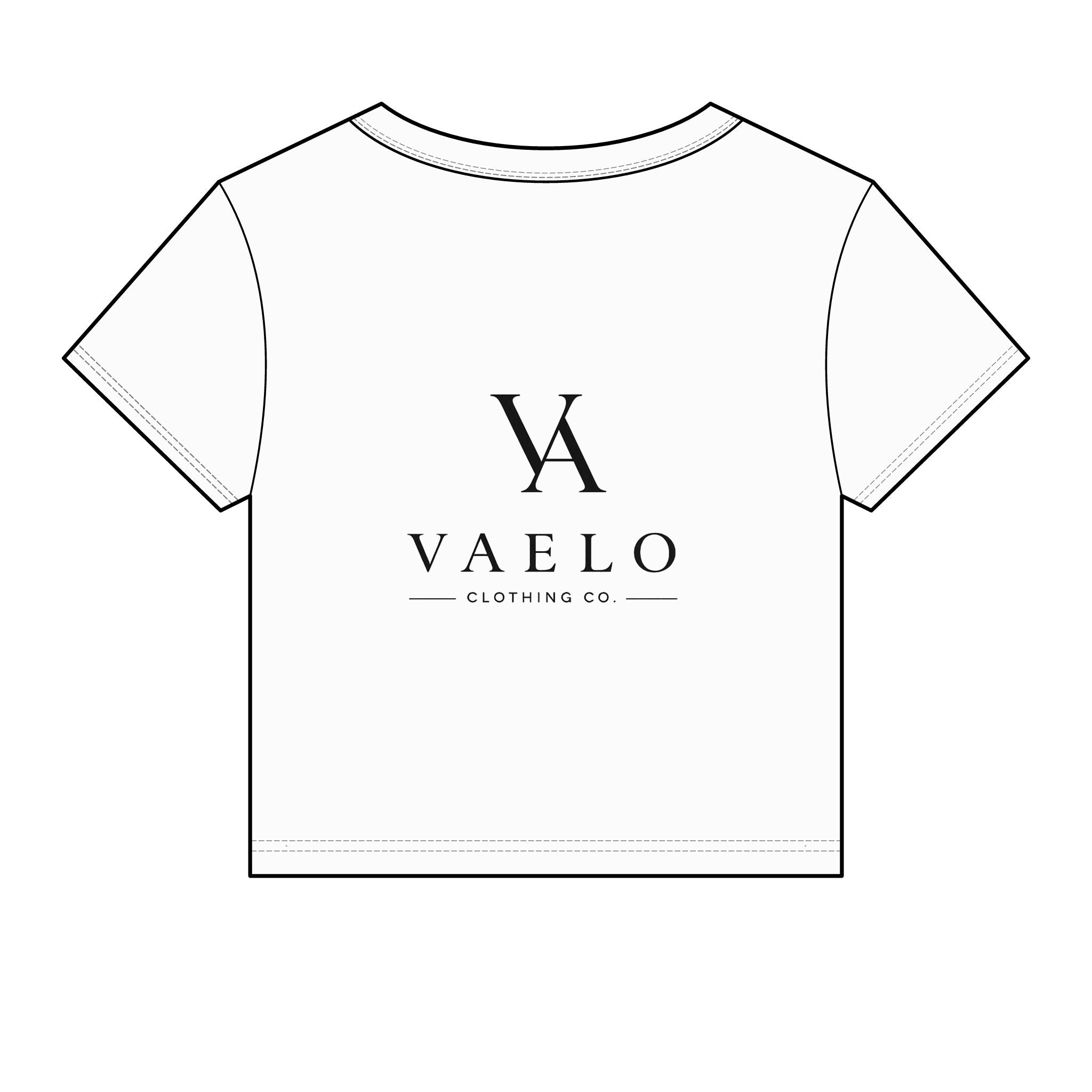 Vaelo Logo Women's Micro Rib Baby Tee — Cropped Branded Graphic T‑Shirt