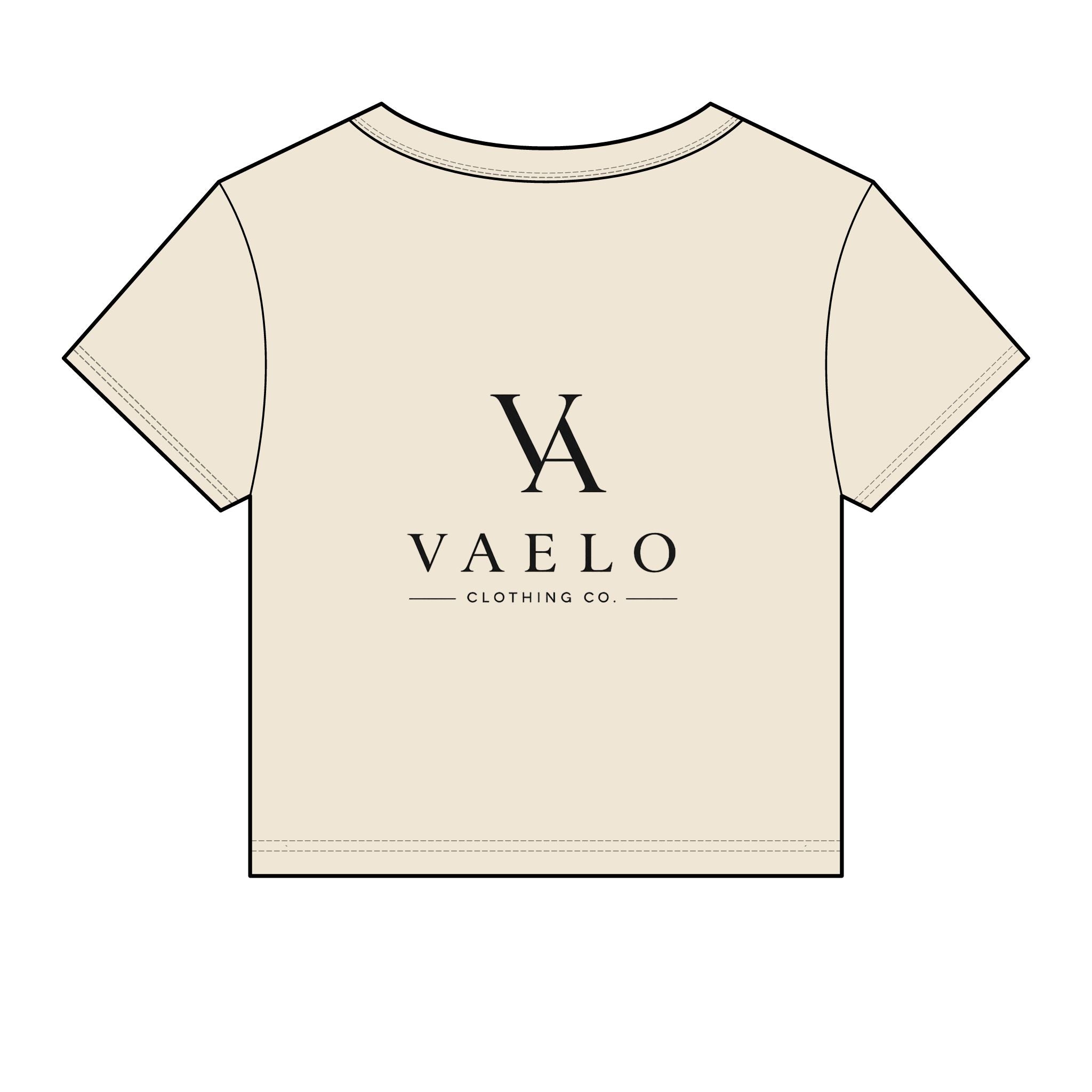 Vaelo Logo Women's Micro Rib Baby Tee — Cropped Branded Graphic T‑Shirt