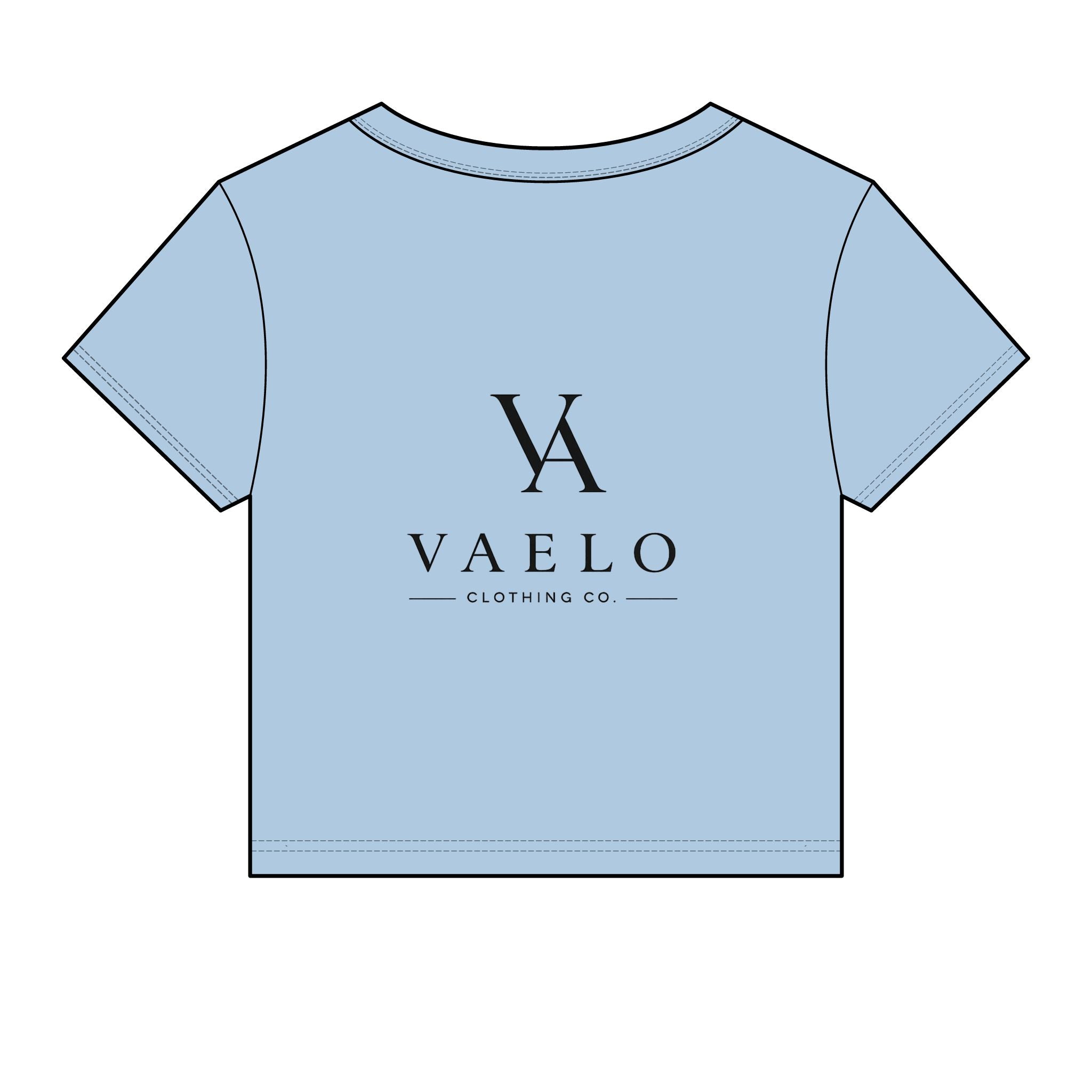 Vaelo Logo Women's Micro Rib Baby Tee — Cropped Branded Graphic T‑Shirt
